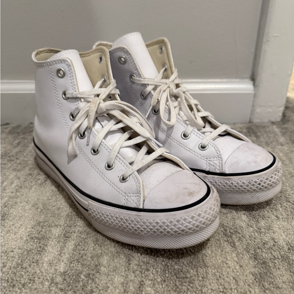 CONVERSE Platform White High-Top Sneakers